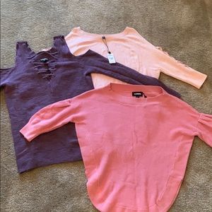 Womens lot of 3 express sweaters